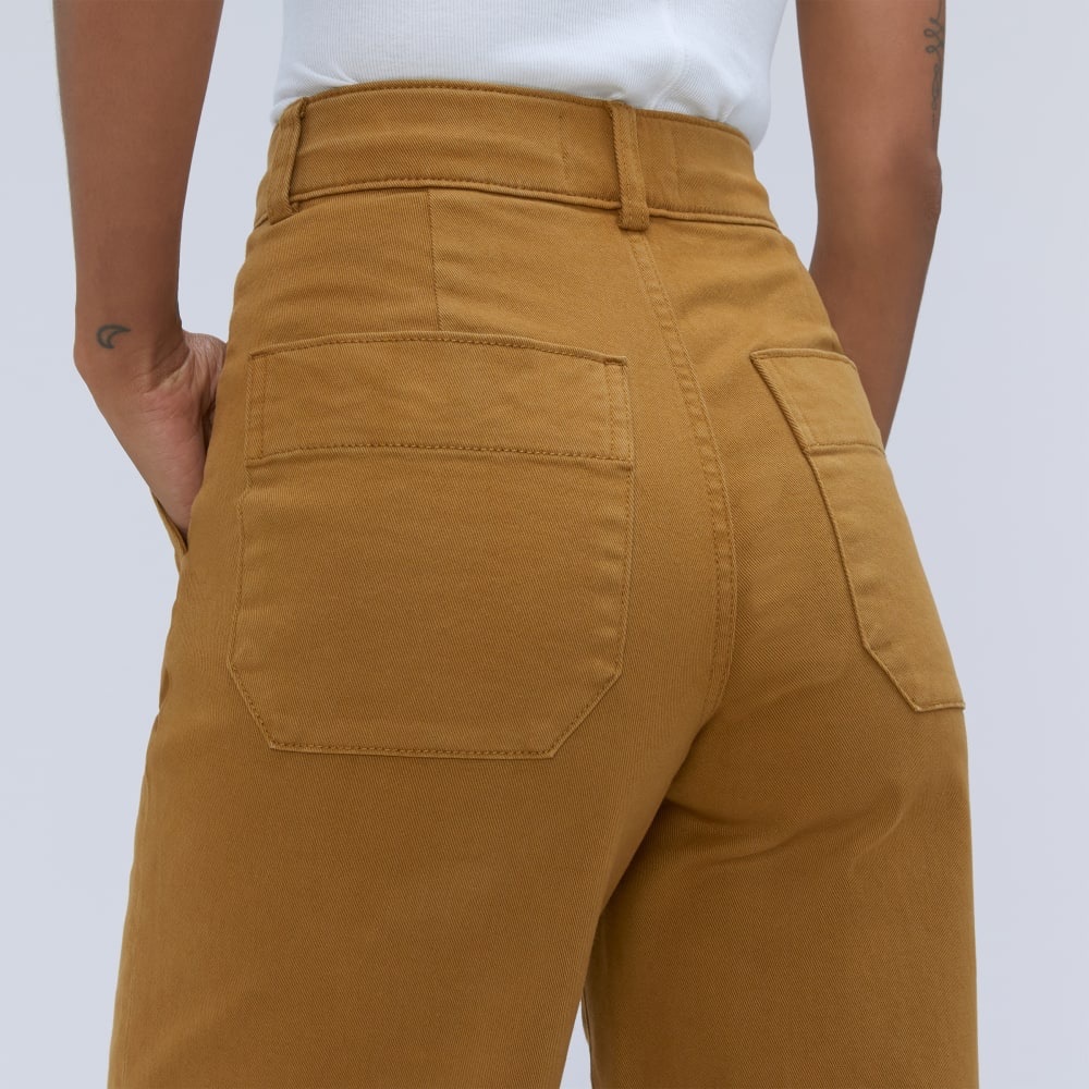 Everlane the organic cotton wide leg pants‎ size 6 color tapenade natural fibers - Picture 3 of 10